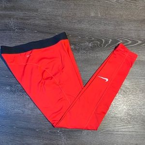 NWOT RED NIKE PRO DRI-FIT LEGGINGS